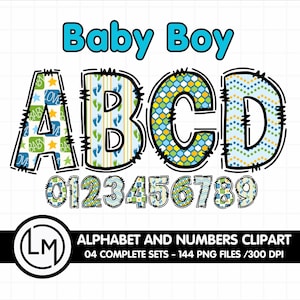 Baby Boy Alphabet Bundle, Construction PNG Letters, Numbers Png, Baby Boy Font, Alphabet Png, Utilisation commerciale