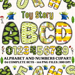 Alfabeto clipart toy story 300dpi PNG transparente. imágenes prediseñadas toy story, letras del alfabeto toy story, letters doodle toy story