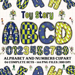 Alfabeto clipart toy story 300dpi PNG transparente. imágenes prediseñadas toy story, letras del alfabeto toy story, letters doodle toy story