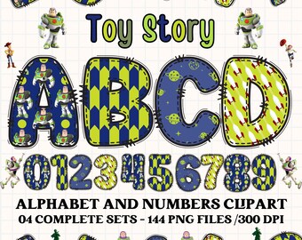 Alfabet clipart Toy Story 300 dpi transparent PNG. Toy Story clipart, Toy Story alfabetet bokstäver, bokstäver klotter Toy Story