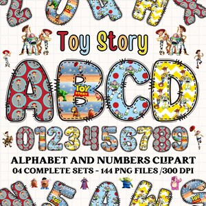 Alfabeto clipart toy story 300dpi PNG transparente. imágenes prediseñadas toy story, letras del alfabeto toy story, letters doodle toy story