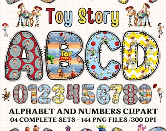 Alfabeto clipart toy story 300dpi PNG transparente. toy story clipart, letras do alfabeto toy story, letras doodle toy story