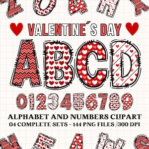 Paquete de alfabeto de san valentin, letras PNG de san valentin, números png, fuente de san valentin, diseño alfabeto png, uso comercial