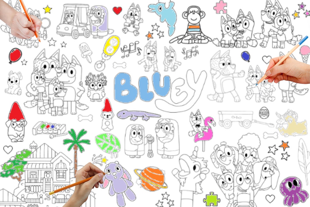 Large/jumbo Coloring Pages Bluey (24in X 36in) - Etsy