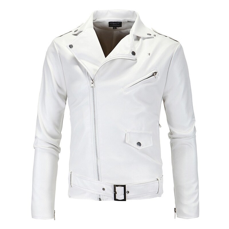 White Leather Jacket (M) main image 1