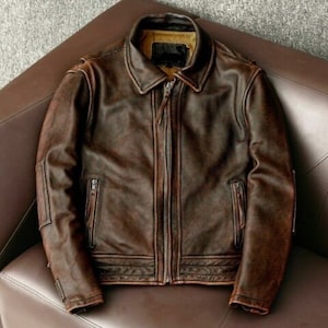 Chaqueta De Aviador De Piel Con Tribanda Web Innegro | ® MX