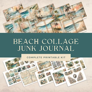 Beach Junk Journal Kit  | Junk Journal Printable | Collage Paper | Digital Download | Beach Folio | Beach Ephemera