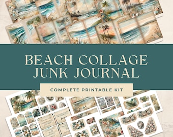Beach Junk Journal Kit  | Junk Journal Printable | Collage Paper | Digital Download | Beach Folio | Beach Ephemera