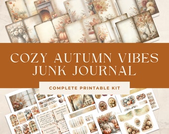 Cosy Autumn Vibes-junkdagboekkit | Afdrukbaar junkjournaal | Collagepapier | Digitale download | Herfstjunkdagboek | Efemere herfst