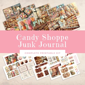 Candy Shoppe Junk Journal Kit  | Junk Journal Printable | Collage Paper | Digital Download | Vintage Candy | Candy Ephemera
