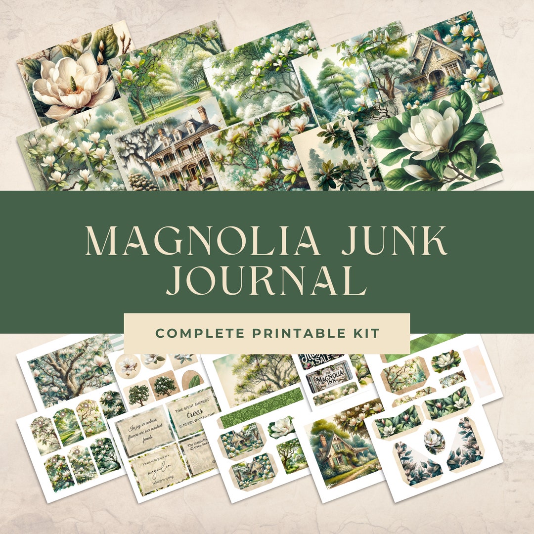Magnolia Junk Journal Kit | Junk Journal Printable | Floral Paper ...