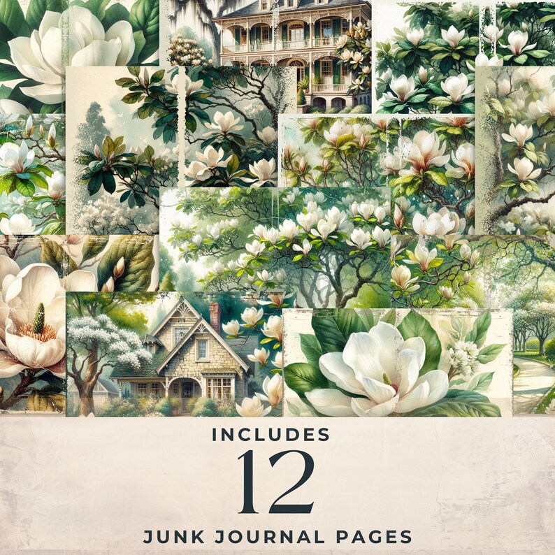 Magnolia Junk Journal Kit | Junk Journal Printable | Floral Paper ...