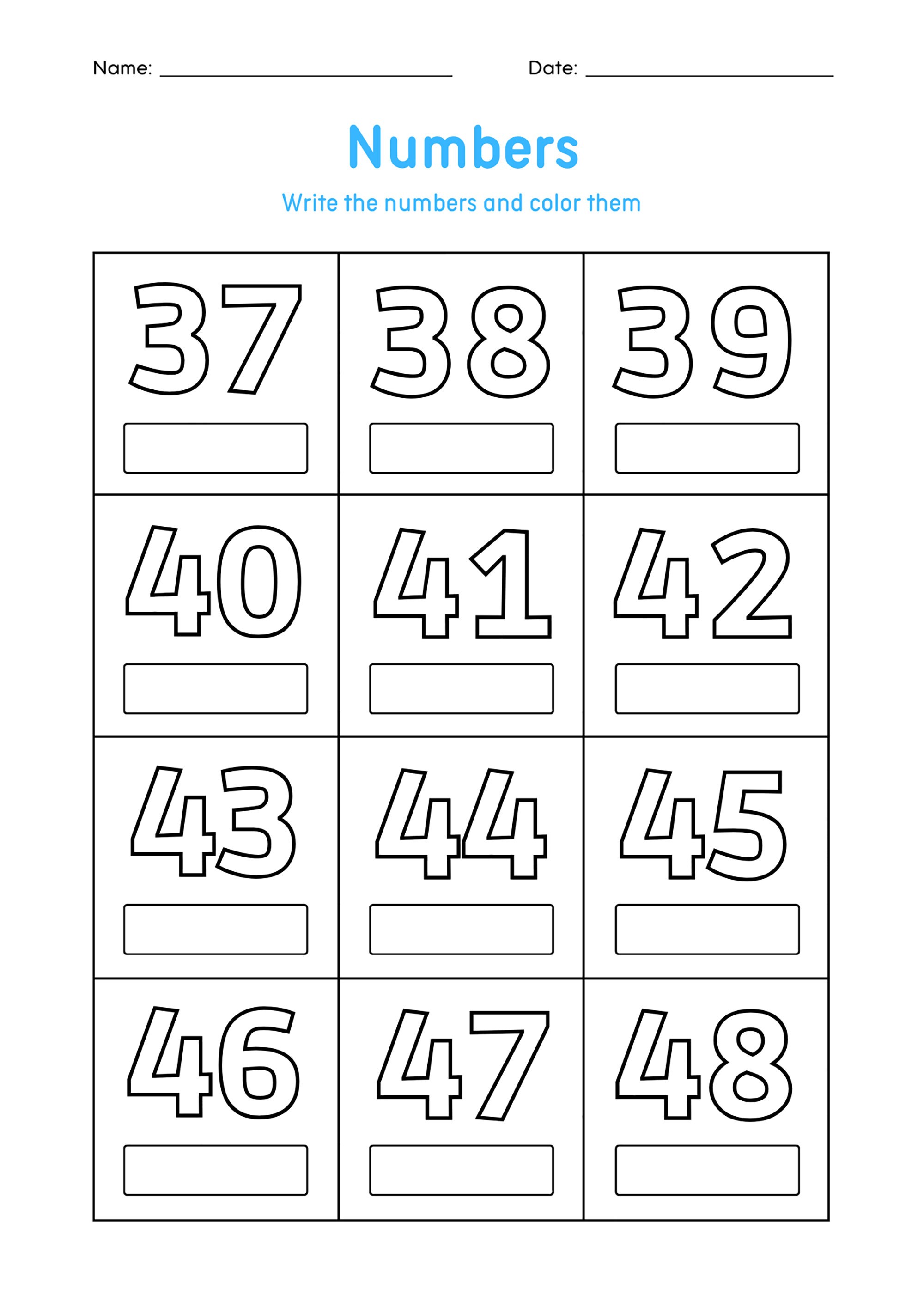 19 Printable Pdfs: Counting Colors A Vibrant Journey From 1 to 100 - Etsy