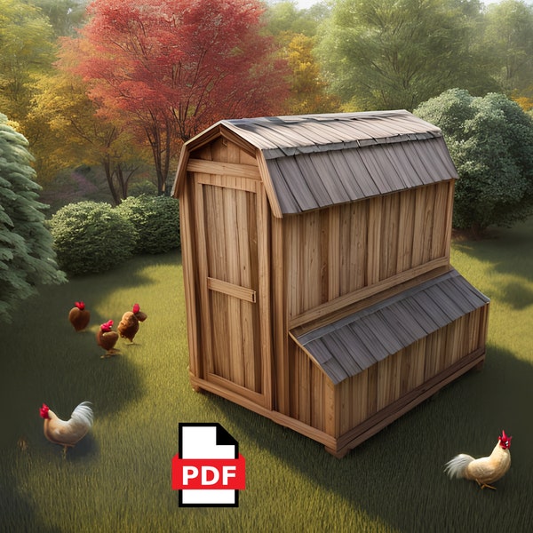 4x8 chicken coop plan, Nesting box, diy plans, birds cage, coop plan, woodworking plans, pdf file
