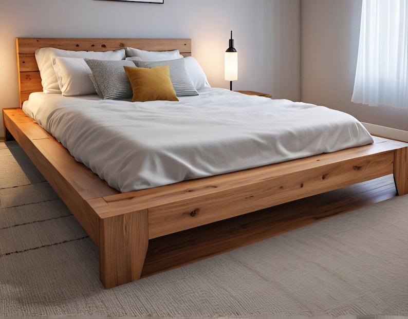 12 in Classic Solid Wood Twin Platform Bed Frame with Storage Space ...