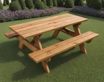 DIY Picnic table plan, Outdoor Furniture, Outdoor Table,woodworking plans, Patio furniture, PDF File Instant Download