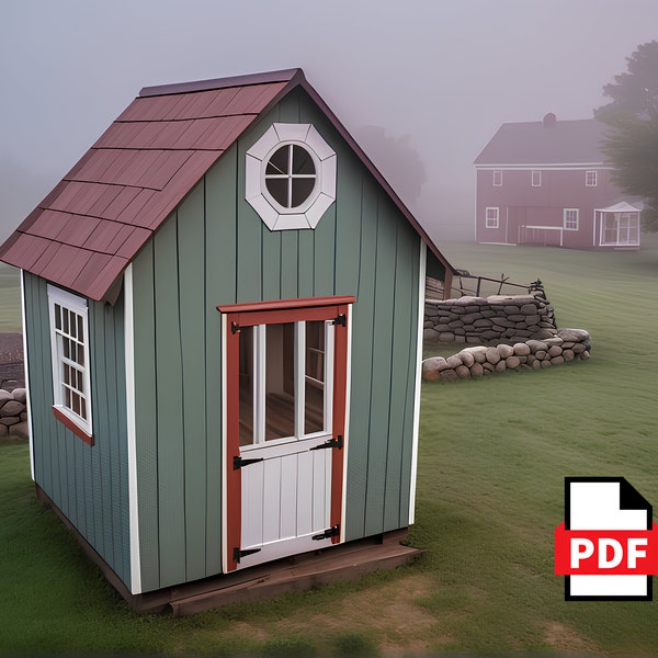 6x6 DIY Loft Playhouse build plan. Modern playhouse, Wooden playhouse, Outdoor playhouse, playhouse plans, PDF file Instant_Download