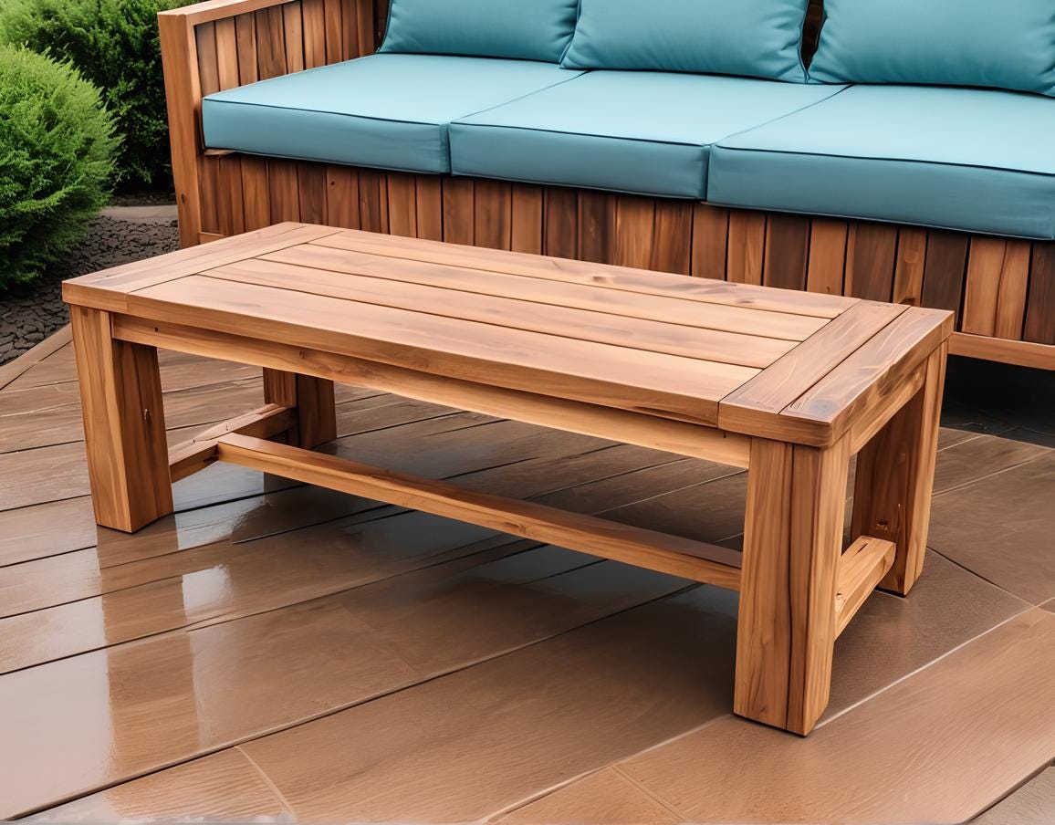 DIY Outdoor Coffee Table Build Plan, Woodworking Plans, Rustic Coffee Table Plan, DIY Coffee ...