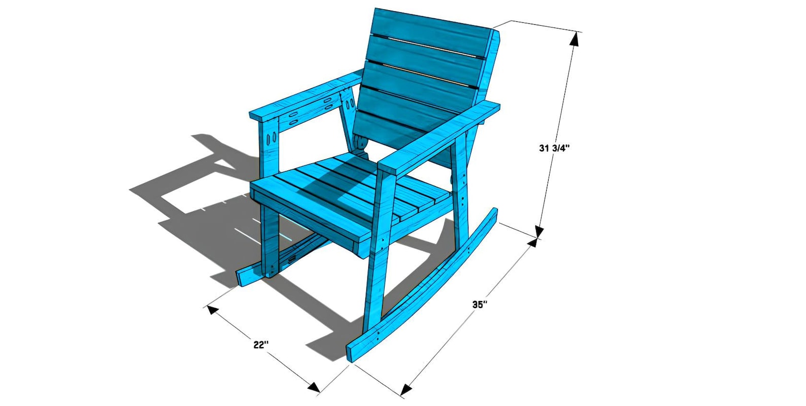 DIY Rocking Chair Build Plan Pdf File, Woodworking Plans, Patio ...