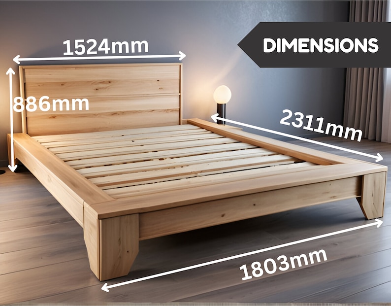 DIY Platform Bed Frame Build plan PDF, Queen size platform bed, Low Profile Bed Frame, Minimalist Bed Frame,, DIY Woodworking Plans image 3