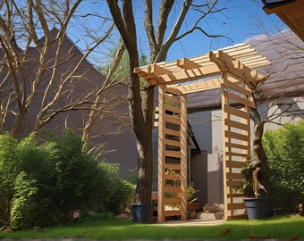 Plan de construcción de DIY Outdoor Arbor, planos de pérgola, plan de jardín de cenador al aire libre, archivo PDF del plan de Diy Arbor descarga instantánea