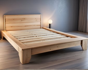DIY Platform Bed Frame Build plan PDF, Queen size platform bed, Low Profile Bed Frame, Minimalist Bed Frame,, DIY Woodworking Plans