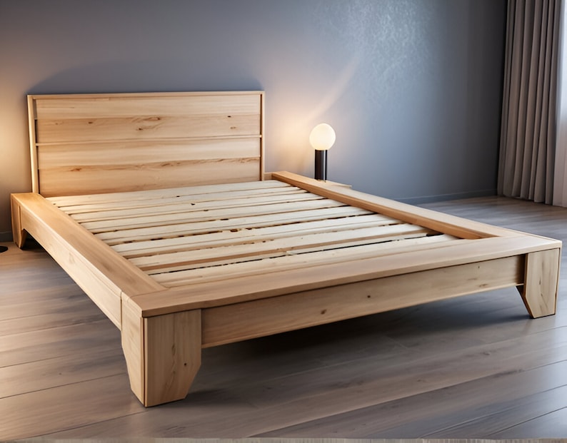 DIY Platform Bed Frame Build plan PDF, Queen size platform bed, Low Profile Bed Frame, Minimalist Bed Frame,, DIY Woodworking Plans image 1