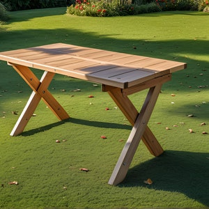 Folding picnic table build plan, woodworking plans, patio furniture PDF file_instant Download