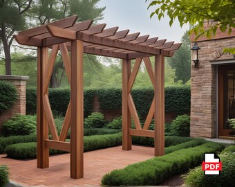 Modern DIY Pergola- Arbor build plan, Outdoor Pergola, woodworking plans, diy plans, Garden Pergola, PDF file Instant_ Download