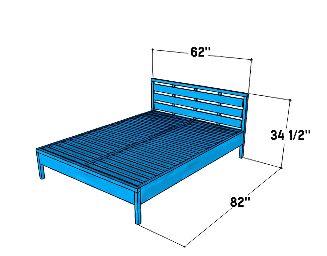 DIY Queen Size Bed Frame Plan, Woodworking Plans, Wooden Bed Frame ...