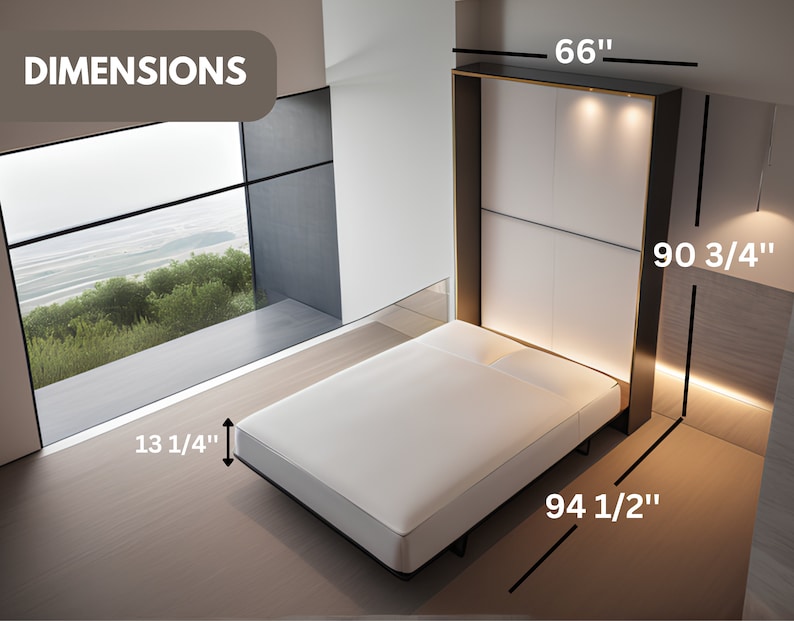 Queen Murphy Bed Diy Build Plan, Woodworking Plans, Bed Plans, Foldable ...