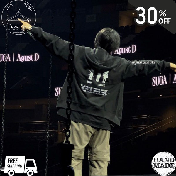 Suga Crew Zip-Up Hoodie - Trendiges August D Tour Merchandise, lässige Streetwear für Fans. Stylischer Hoodie für K-Pop Enthusiasten.