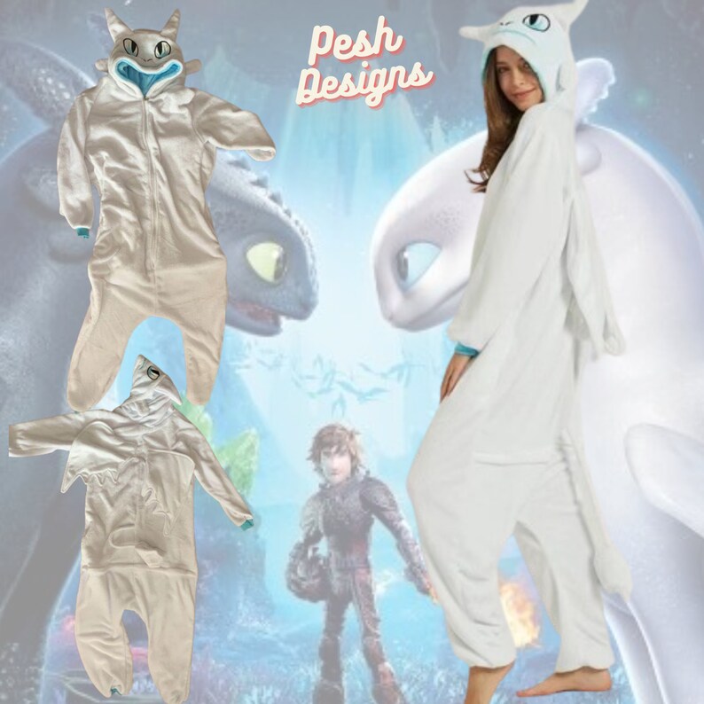 Dragon Lovers Cosplay Romper Unique Animal Hooded Pajamas Costume Outfit for Couples' Sleepwear Cozy and Memorable Nightclothes White Dragon