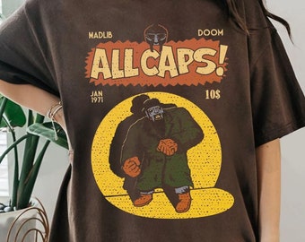 ✈ MADLIB MF DOOM (ALL CAPS!) Tシャツ Madvillain (MF DOOM & Madlib) - ALL CAPS! T-Shirt Grey | eBay