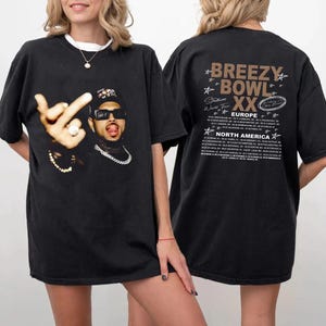 Comfort Colors® Chris Brown Middle Finger Shirt, Chris Brown Concert 2025 Shirt, Chris Brown Breezy Bowl XX Graphic Tee,Music Y2k TShirt
