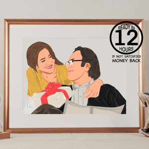 Personalisiertes Familienporträt, Vatertagsgeschenk, Cartoon-Porträt, Benutzerdefinierte Illustration, Geschenk von Frau, Geschenk für Mann, Geschenk für ihn