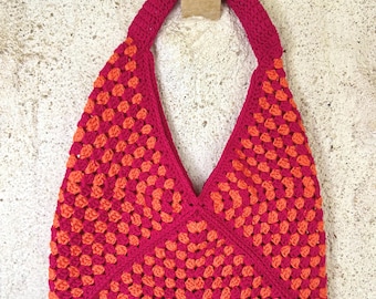 Fuchsia and orange handbag