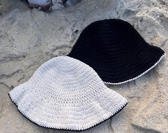 Black and white bucket hat