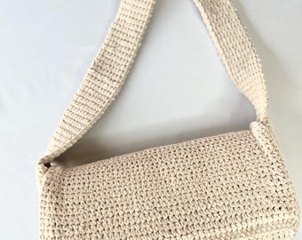 beige velvet shoulder bag