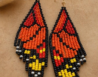 Pendientes colgantes con borlas y cuentas: Ala de mariposa naranja, estilo bohemio.