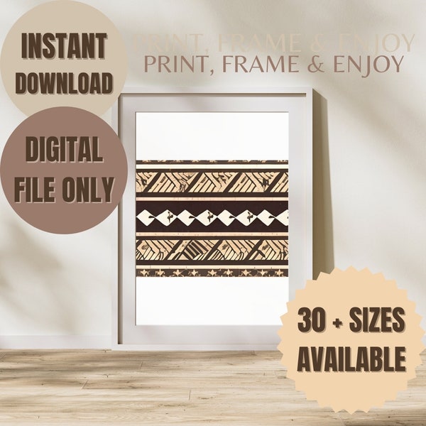 Printable Wall Art for Home Decor, Digital Art, Modern Wall Decor, Instant Download, Printable Art Nursery, Samoan Art, Digital Print