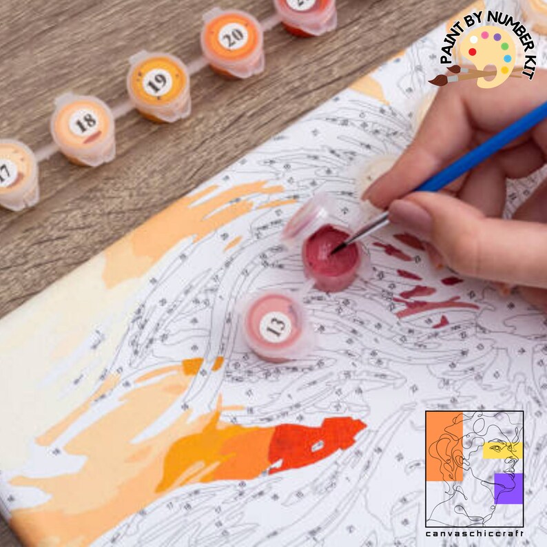 Sunflower Floral Landscape Painting Kit, Diy Painting by Numbers Kit ...