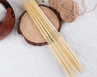 Personalized Bamboo Knitting Needle, Bamboo Double-Pointed Knitting Needle, Needle for Knitting Socks, Length 30cm，Mother's Day Gift,