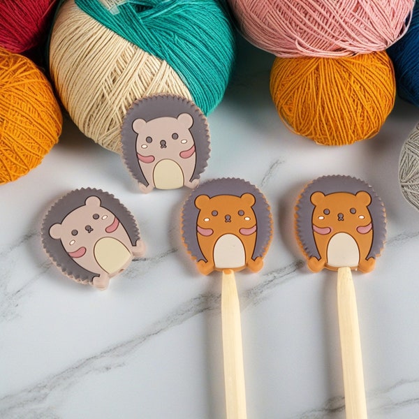 Little Hedgehog Knitting Protector, Cartoon Knitting Needle Tip Protector,Needle Holder,Knitting Accessories,Needle Stopper,Knitting Concept