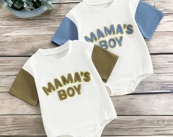 Mama's Boy Romper, Baby Boy Clothes, Mother's Day For Baby, Baby Romper, Baby bodysuit, Newborn Outfit, Natural Baby Clothes