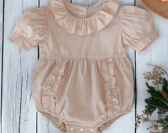 Ruffle Collar Infant Girls Bodysuits, Baby Girls Clothes, Baby Girls Rompers, Cotton Baby Girl Romper, Baby Girls Clothes