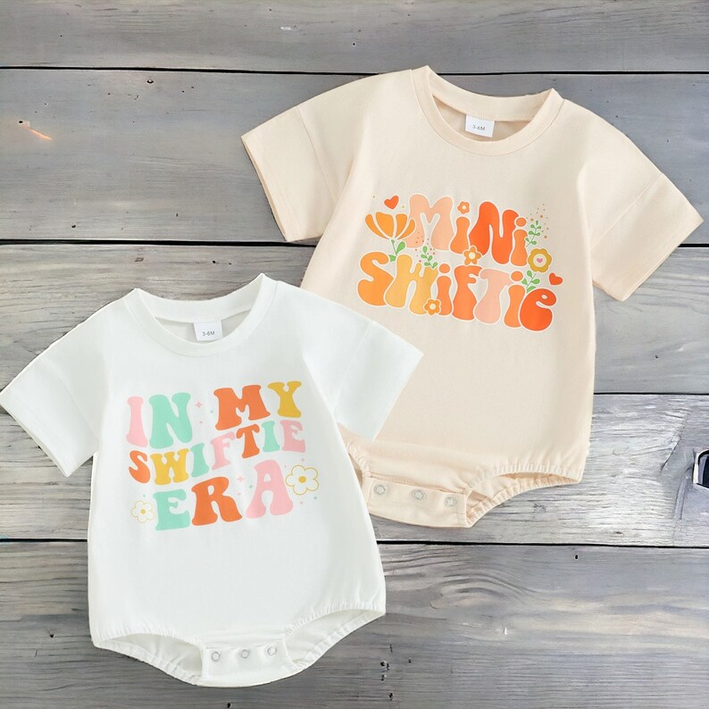 Mini Swift One Piece, Swift Baby Romper, Swift Baby Gift, Baby Girl Clothes, Mother's Day Outfit Bubble Romper, In My Swiftie Era image 1