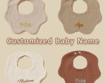 Personalized Baby Bib, Baby Shower Gift, Baby Boy Girl Bib, Baby Girl Monogrammed Bib, Embroidered Baby Bib, Custom Name Baby Bibs