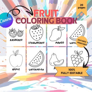 Fruit Coloring Book for Kids – Printable A to Z Fruits PDF – Fun Educational Coloring Pages for Preschool & Kindergarten
