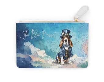 Cute Blue Basset Mini Clutch Bag